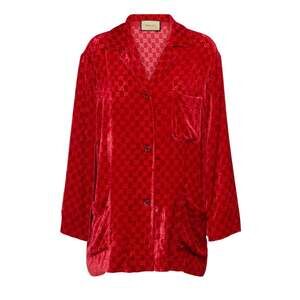 Gucci - GG Embossed Devoré Velvet Shirt in Red - IT 44